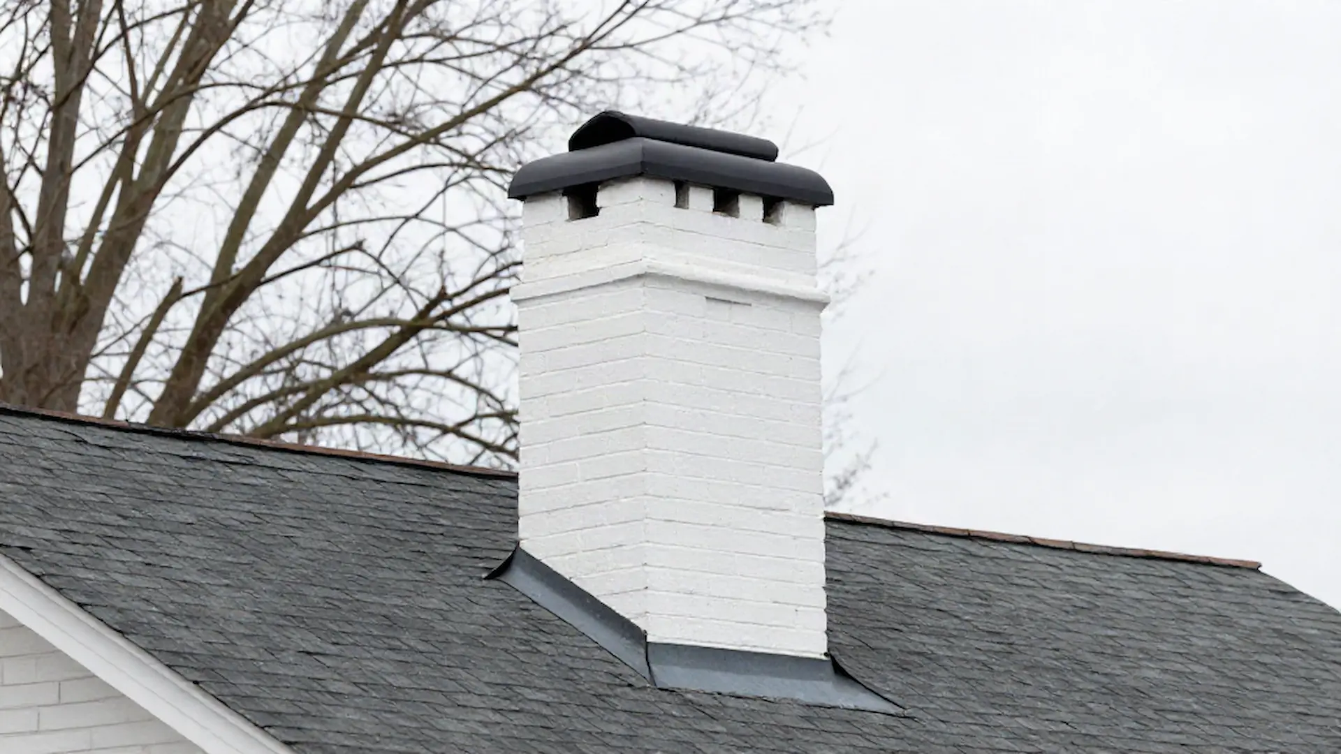 Brick chimney on a home served by Frank Brothers Chimney Sweeps in Philadelphia, PA